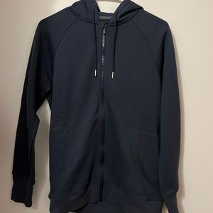 small, navy blue zip up